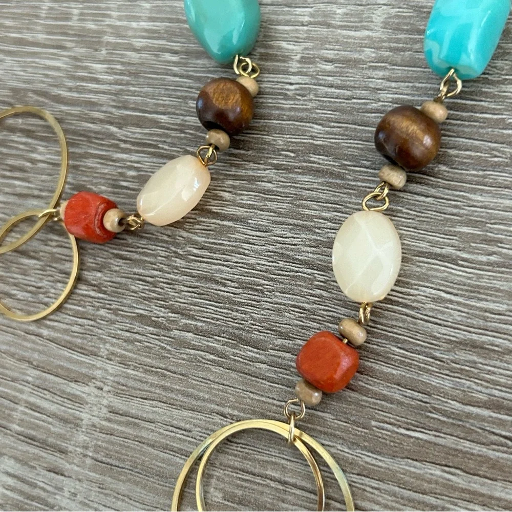 Multi Stone Drop Statement Earrings - Picture 6 of 11